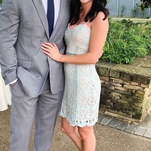 LuLu’s Sage Green Lace Mini Dress